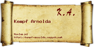 Kempf Arnolda névjegykártya